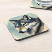 Sibirischer Husky Getränkeuntersetzer (Linke Seite)