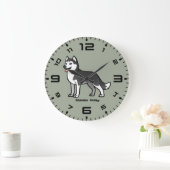 Sibirischer Husky Große Wanduhr (Zuhause)