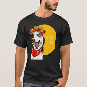 Sibirischer Husky Hallo Herbst Kürbisgewürz Herbst T-Shirt
