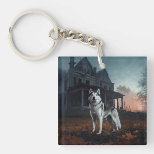 Sibirischer Husky Halloween Gruselig  Schlüsselanhänger