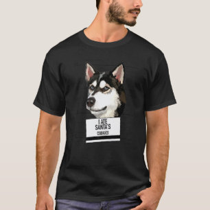 Sibirischer Husky hat Weihnachtsmann-Kekse gegesse T-Shirt