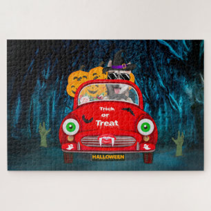 Sibirischer Husky-Hund Autofahrer Beängstigendes H Puzzle