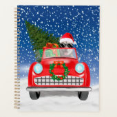 Sibirischer Husky-Hund Autofahrer im Schnee Weihna Planer (Vorderseite)