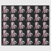 Sibirischer Husky Hund hässlicher Pullover Weihnac Geschenkpapier (Flach)