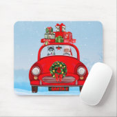 Sibirischer Husky-Hund in Auto mit dem Weihnachtsm Mousepad (Mit Mouse)