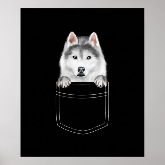 Sibirischer Husky-Hund in Pocket |Funny Dog Lover  Poster (Vorne)