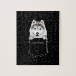 Sibirischer Husky-Hund in Pocket  Funny Dog Lover  Puzzle
