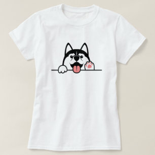 Sibirischer Husky-Hund, Niedliche Pflaster über de T-Shirt