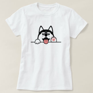 Sibirischer Husky-Hund, Niedliche Pflaster über de T-Shirt