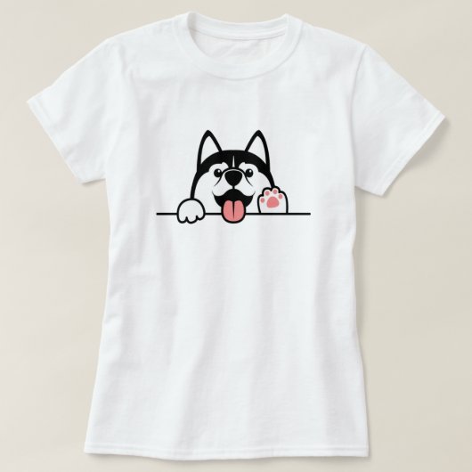 Sibirischer Husky-Hund, Niedliche Pflaster über de T-Shirt (Design vorne)
