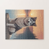 Sibirischer Husky Hund Puzzle (Horizontal)