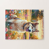Sibirischer Husky Hund   Puzzle (Horizontal)
