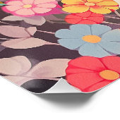 Sibirischer Husky Hund und Blume 004 - Schneiderju Poster (Ecke)