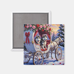 Sibirischer Husky Hund Valentinstag Magnet