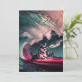 Sibirischer Husky-Hunde-Tage Sommergrusskarten Dankeskarte (Stehend Vorderseite)