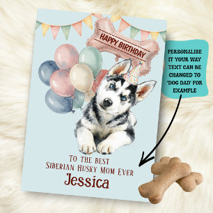 Sibirischer Husky Hundemama/Hundepapa Geburtstag  Karte