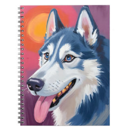 Sibirischer Husky | Hundeporträtmalerei Notizblock