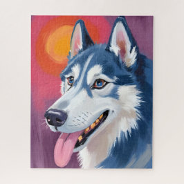 Sibirischer Husky | Hundeporträtmalerei Puzzle
