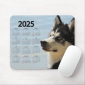 Sibirischer Husky-Hundkalender 2025 Mousepad (Mit Mouse)