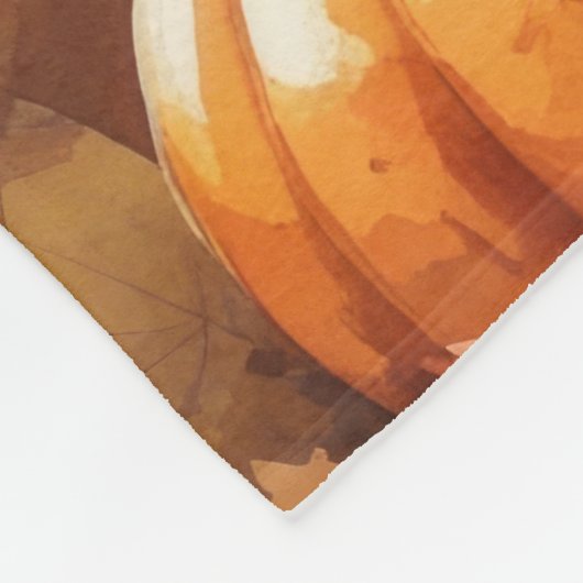 Sibirischer Husky im Herbst hinterlässt Erntedank  Fleecedecke (Ecke)