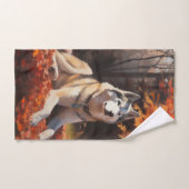 Sibirischer Husky im Herbstausfall Inspiriert Badhandtuch Set (Handtuch)