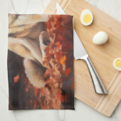 Sibirischer Husky im Herbstausfall Inspiriert Geschirrtuch (Viertel Falte)