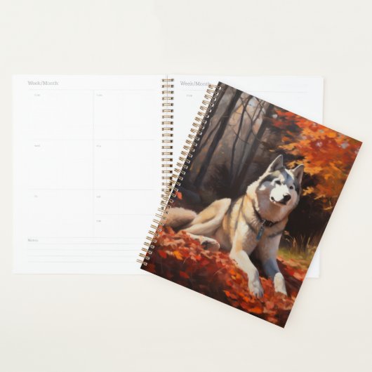 Sibirischer Husky im Herbstausfall Inspiriert Planer (Anzeige)