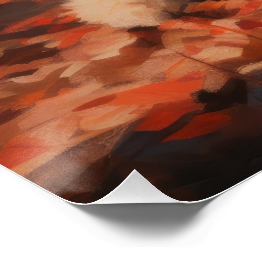 Sibirischer Husky im Herbstausfall Inspiriert Poster (Ecke)