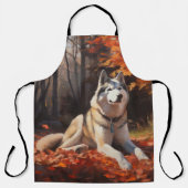 Sibirischer Husky im Herbstausfall Inspiriert Schürze (Vorderseite)