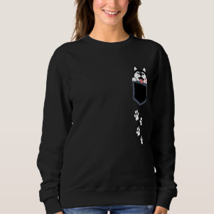 Sibirischer Husky in Pocket Niedlicher Welpen Hund Sweatshirt