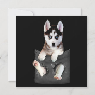 Sibirischer Husky in Pocket Puppy Feiertagskarte
