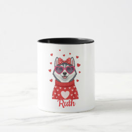 Sibirischer Husky-Kaffeebecher Valentinstag 2026 Tasse