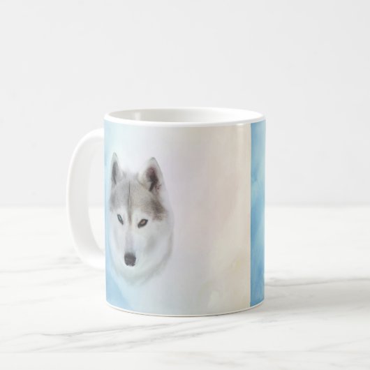 Sibirischer Husky Kaffeetasse (Vorderseite Links)