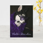 Sibirischer Husky Karte (Gelbe Blume)