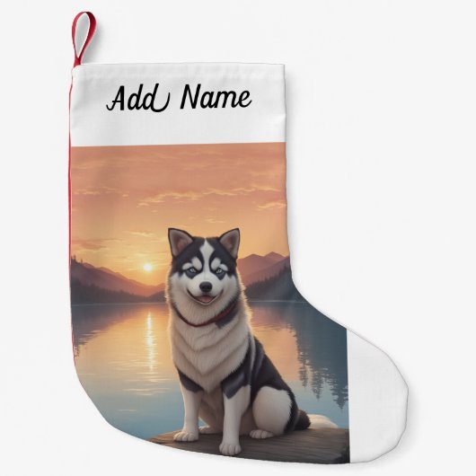 Sibirischer Husky Kleiner Weihnachtsstrumpf (Vorderseite)
