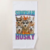 Sibirischer Husky-Kopie Strandtuch (Vorderseite)