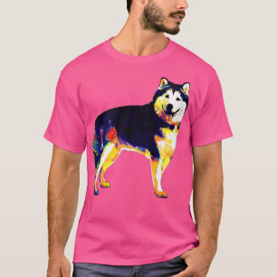 Sibirischer Husky Kunstporträt Hundebesitzer  T-Shirt