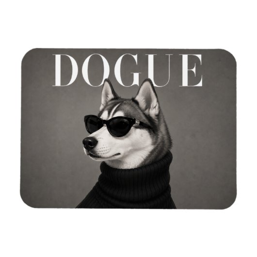 Sibirischer Husky Luxus-Mode-Hundeporträt Flexi M Magnet (Horizontal)