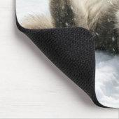 Sibirischer Husky macht einen Schneengel Mousepad (Ecke)