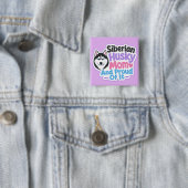 Sibirischer Husky-Mama und stolz darauf Button (Beispiel)