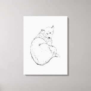 Sibirischer Husky, Minimalistische Hundeillustrati Leinwanddruck