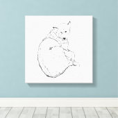Sibirischer Husky, Minimalistische Hundeillustrati Leinwanddruck (Insitu (Holzboden))