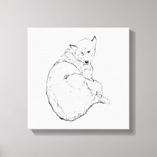 Sibirischer Husky, Minimalistische Hundeillustrati Leinwanddruck