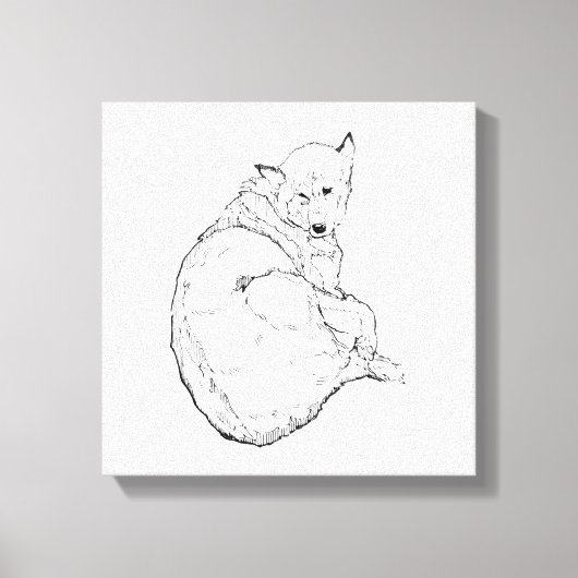 Sibirischer Husky, Minimalistische Hundeillustrati Leinwanddruck (Vorderseite)