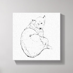 Sibirischer Husky, Minimalistische Hundeillustrati Leinwanddruck