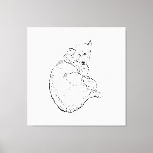 Sibirischer Husky, Minimalistische Hundeillustrati Leinwanddruck (Vorderseite)