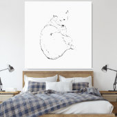 Sibirischer Husky, Minimalistische Hundeillustrati Leinwanddruck (Insitu (Schlafzimmer))