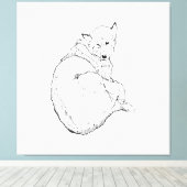 Sibirischer Husky, Minimalistische Hundeillustrati Leinwanddruck (Insitu (Holzboden))