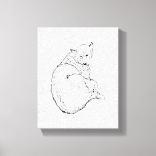 Sibirischer Husky, Minimalistische Hundeillustrati Leinwanddruck