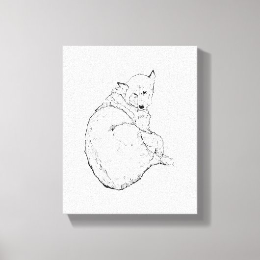 Sibirischer Husky, Minimalistische Hundeillustrati Leinwanddruck (Vorderseite)